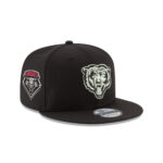 Chicago Bears Black and White Bear Head Side Patch Snapback Hat in Black