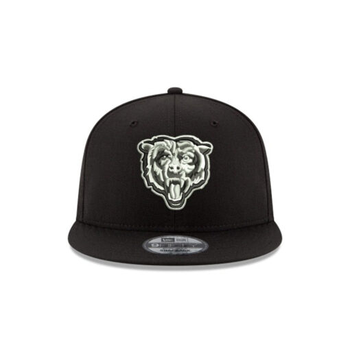 Chicago Bears Black and White Bear Head Side Patch Snapback Hat in Black Chicago Bears Black and White Bear Head Side Patch Snapback Hat in Black