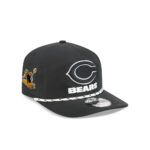 Chicago Bears Black and White C Mark Wordmark Rope Adjustable Hat in Black