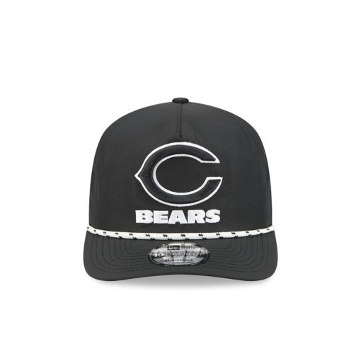 Chicago Bears Black and White C Mark Wordmark Rope Adjustable Hat in Black