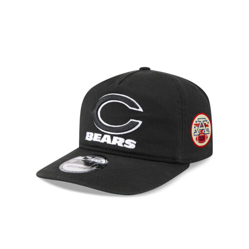 Chicago Bears Black and White C Mark Wordmark Side Patch Adjustable Hat in Black Chicago Bears Black and White C Mark Wordmark Side Patch Adjustable Hat in Black