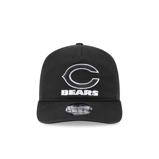 Chicago Bears Black and White C Mark Wordmark Side Patch Adjustable Hat in Black Chicago Bears Black and White C Mark Wordmark Side Patch Adjustable Hat in Black