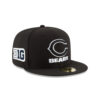 Chicago Bears Black and White C Mark Wordmark Side Patch Fitted Hat in Black