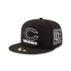 Chicago Bears Black and White C Mark Wordmark Side Patch Fitted Hat in Black 1 Chicago Bears Black and White C Mark Wordmark Side Patch Fitted Hat in Black