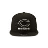 Chicago Bears Black and White C Mark Wordmark Side Patch Snapback Hat in Black 3 Chicago Bears Black and White C Mark Wordmark Side Patch Snapback Hat in Black