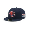 Chicago Bears C Mark Bear Head Side Patch Fitted Hat in Navy