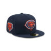 Chicago Bears C Mark Bear Head Side Patch Fitted Hat in Navy