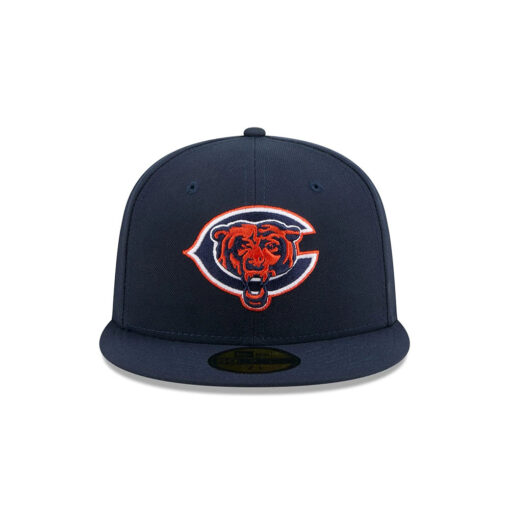 Chicago Bears C Mark Bear Head Side Patch Fitted Hat in Navy