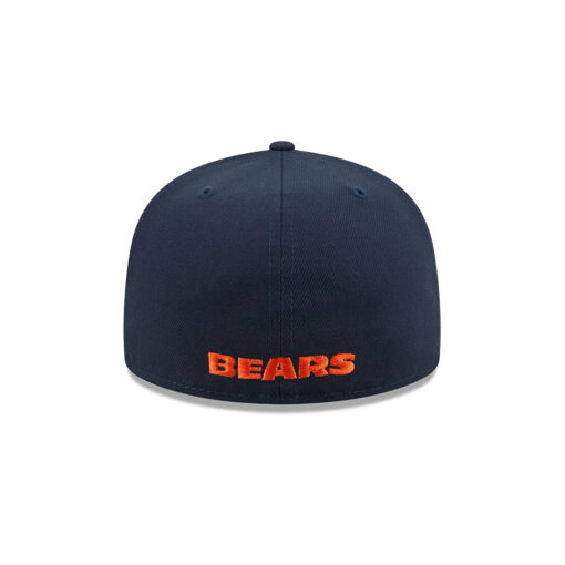 Chicago Bears C Mark Bear Head Side Patch Fitted Hat in Navy