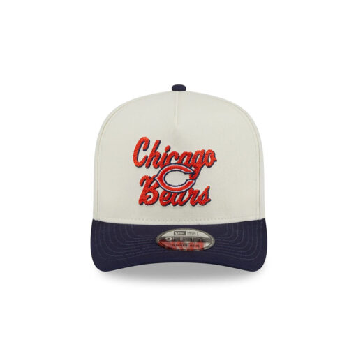 Chicago Bears Chainstitch Logo A-Frame Snapback Hat in Navy Chicago Bears Chainstitch Logo A-Frame Snapback Hat in Navy