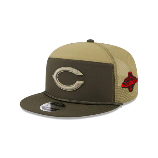 Chicago Bears Military-Inspired Split Panel Trucker Hat in Olive