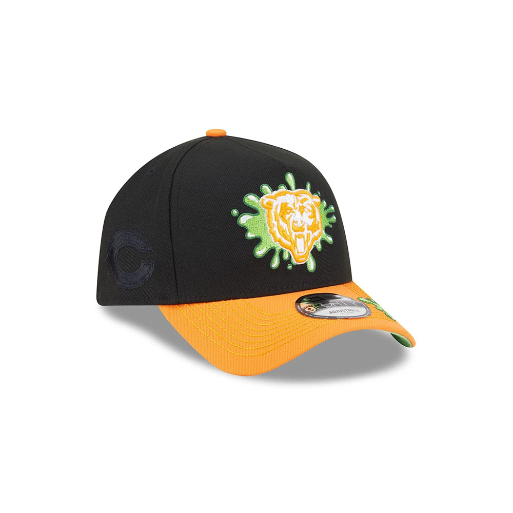 Chicago Bears Slime Graphic A-Frame Snapback Hat in Green Chicago Bears Slime Graphic A-Frame Snapback Hat in Green