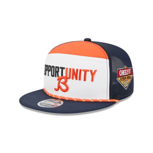 Chicago Bears Split Panel Graphic Snapback Hat in Navy and Orange Chicago Bears Split Panel Graphic Snapback Hat in Navy and Orange