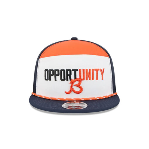 Chicago Bears Split Panel Graphic Snapback Hat in Navy and Orange Chicago Bears Split Panel Graphic Snapback Hat in Navy and Orange
