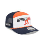 Chicago Bears Split Panel Graphic Trucker Hat in Navy and Orange