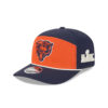 Chicago Bears Split Panel Stretch Snap Hat in Navy and Orange 1 Chicago Bears Split Panel Stretch Snap Hat in Navy and Orange