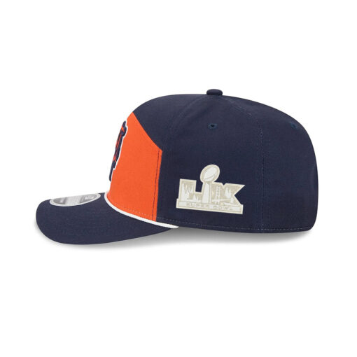 Chicago Bears Split Panel Stretch Snap Hat in Navy and Orange Chicago Bears Split Panel Stretch Snap Hat in Navy and Orange