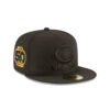 Chicago Bears Tonal C Mark Wordmark Side Patch Fitted Hat in Black