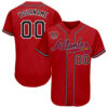 Custom Atlanta Braves Red Black White Baseball Jersey