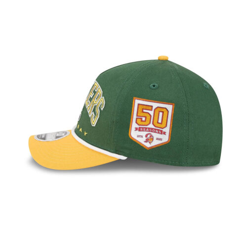 Green Bay Packers Arched Logo A-Frame Snapback Hat in Green