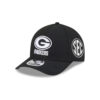 Green Bay Packers Black and White Logo A-Frame Snapback Hat in Black and White