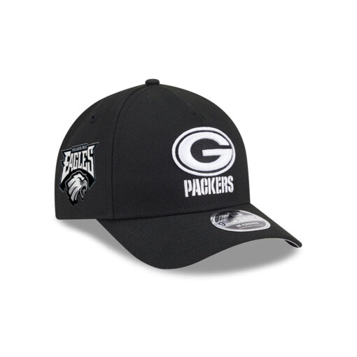 Green Bay Packers Logo A-Frame Snapback Hat in Black and White