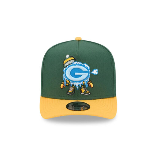 Green Bay Packers Cartoon Logo A-Frame Snapback Hat in Green Green Bay Packers Cartoon Logo A-Frame Snapback Hat in Green