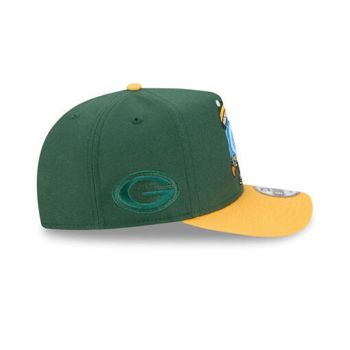Green Bay Packers Cartoon Logo A-Frame Snapback Hat in Green Green Bay Packers Cartoon Logo A-Frame Snapback Hat in Green