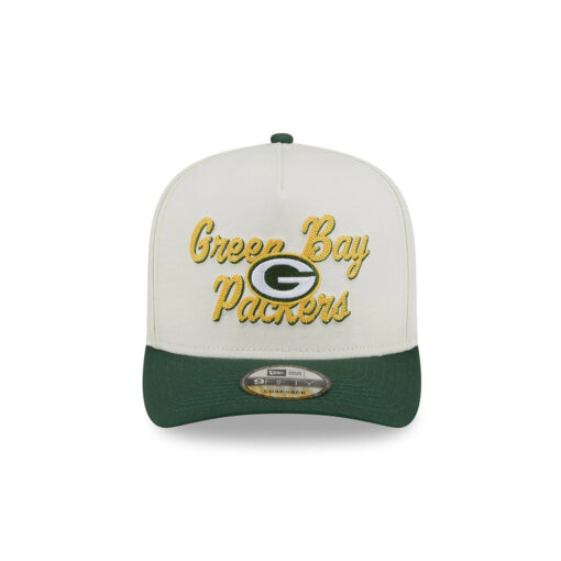 Green Bay Packers Chainstitch Logo A-Frame Snapback Hat in Green