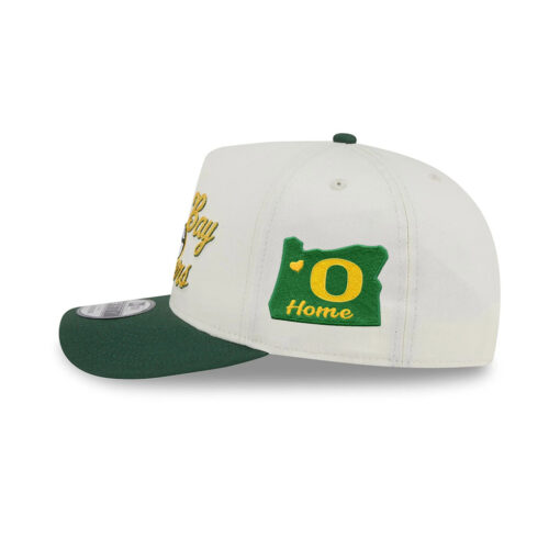 Green Bay Packers Chainstitch Logo A-Frame Snapback Hat in Green