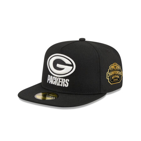 Green Bay Packers Chiseled Logo A-Frame Fitted Hat in Green