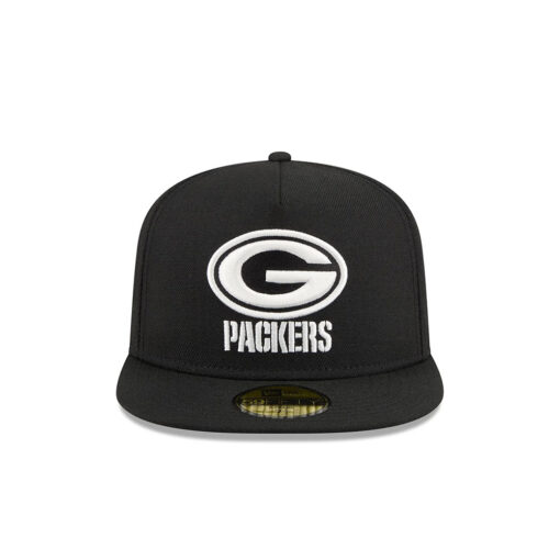 Green Bay Packers Chiseled Logo A-Frame Fitted Hat in Green