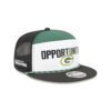 Green Bay Packers Community Graphic Split Panel Snapback Hat in Green and Yellow