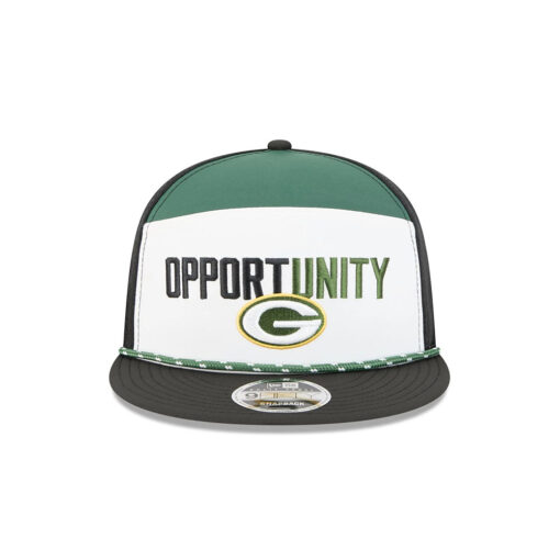 Green Bay Packers Community Graphic Split Panel Snapback Hat in Green and Yellow
