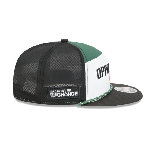 Green Bay Packers Community Graphic Split Panel Snapback Hat in Green and Yellow