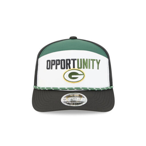 Green Bay Packers Community Graphic Split Panel Trucker Hat in Green and Yellow