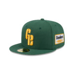Green Bay Packers Dark Logo Fitted Hat in Black