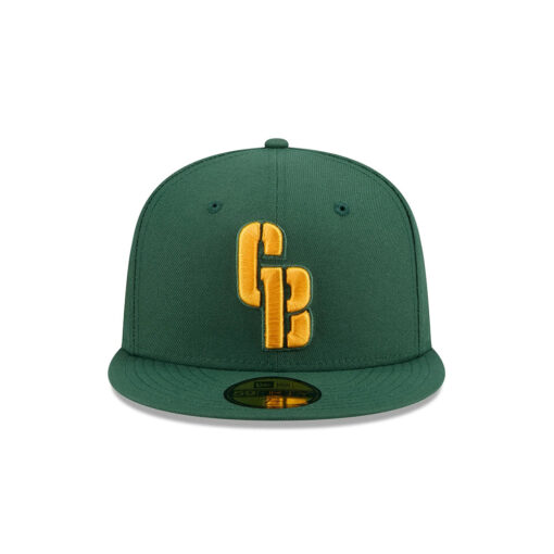 Green Bay Packers Dark Logo Fitted Hat in Black