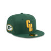 Green Bay Packers Dark Logo Fitted Hat in Black