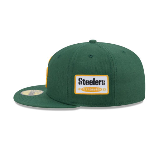 Green Bay Packers Dark Logo Fitted Hat in Black