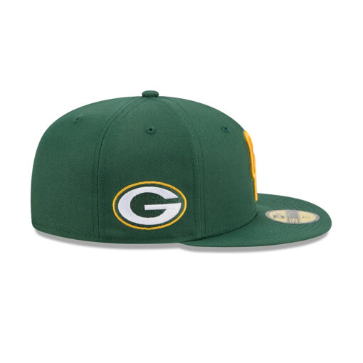 Green Bay Packers Dark Logo Fitted Hat in Black
