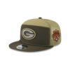Green Bay Packers Military-Inspired Split Panel Rope Snapback Hat in Olive