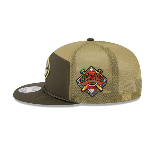 Green Bay Packers Military-Inspired Split Panel Rope Snapback Hat in Olive