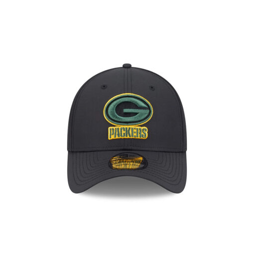 Green Bay Packers Night Logo Stretch Fit Hat in Black