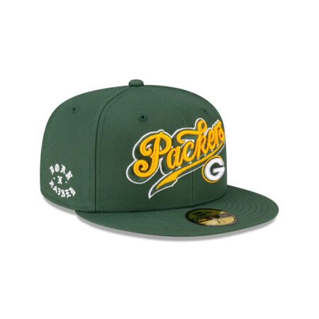 Green Bay Packers Script Logo Fitted Hat in Green