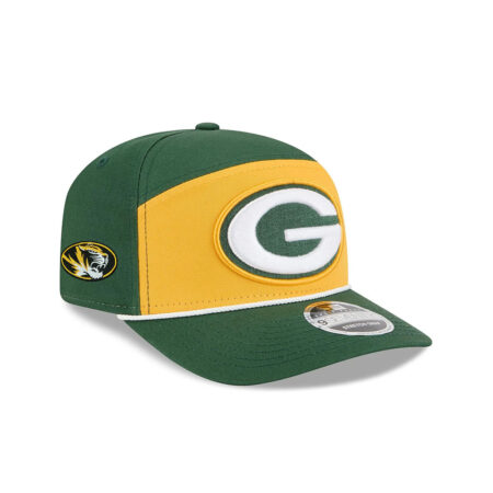 Green Bay Packers Split Panel Stretch Snap Hat in Green and Yellow