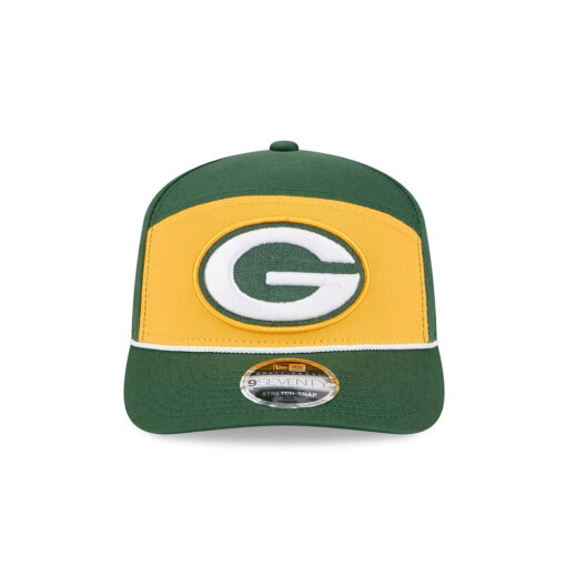 Green Bay Packers Split Panel Stretch Snap Hat in Green and Yellow