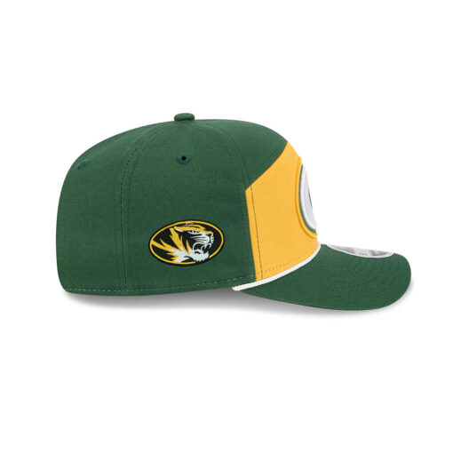 Green Bay Packers Split Panel Stretch Snap Hat in Green and Yellow
