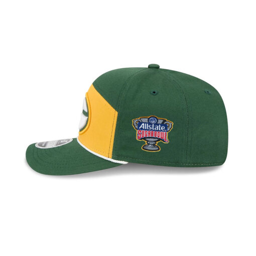 Green Bay Packers Split Panel Stretch Snap Hat in Green and Yellow