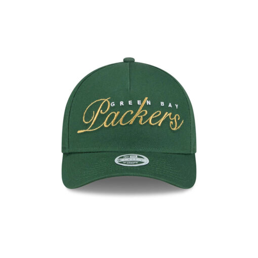 Green Bay Packers Women’s Metallic Logo A-Frame Snapback Hat in Green